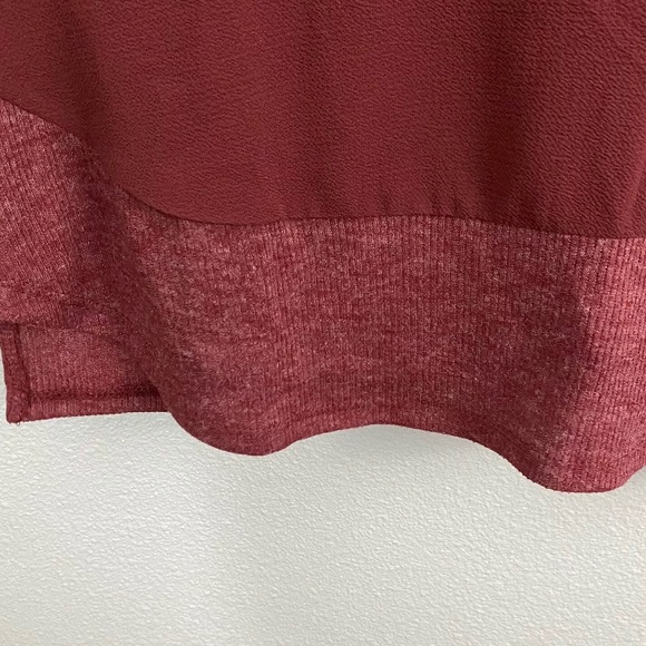 Lane Bryant LS Maroon 2fer V Neck Sweater/Top - Picture 5 of 7